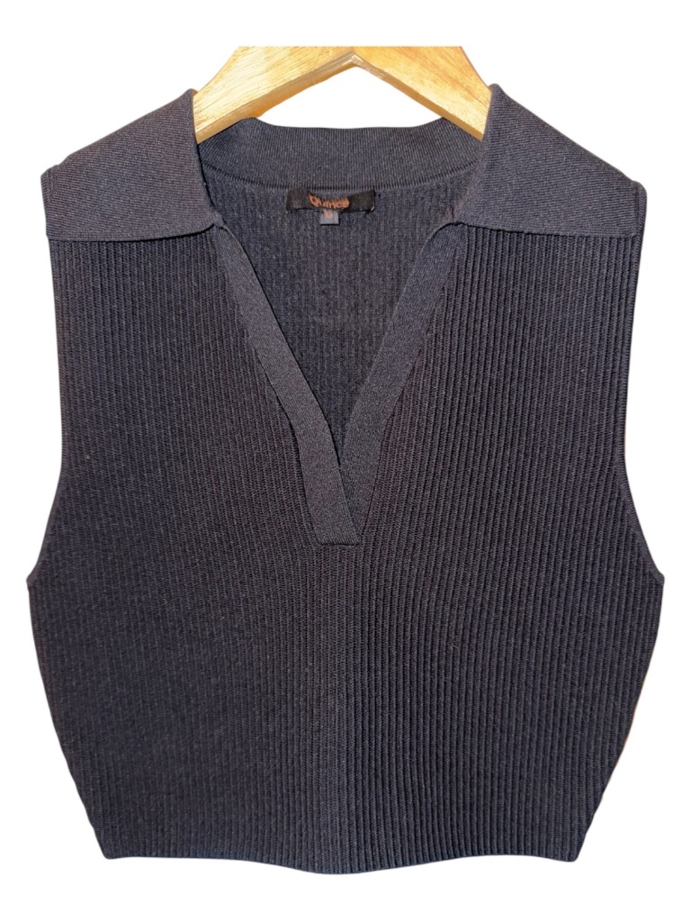 Quince Cropped Polo Sweater Vest M